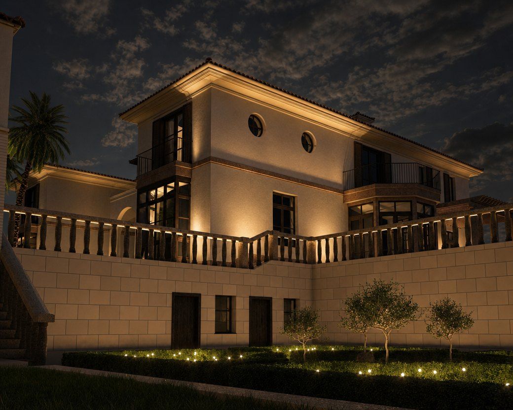 Villa de 2 400 m² à Calonge, Espagne — étude lumière, rendu retravaillé par IA