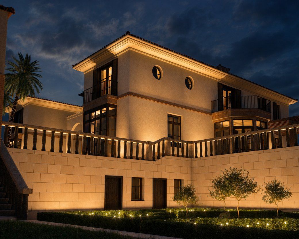 Villa de 2 400 m² à Calonge, Espagne — étude lumière, rendu retravaillé par IA