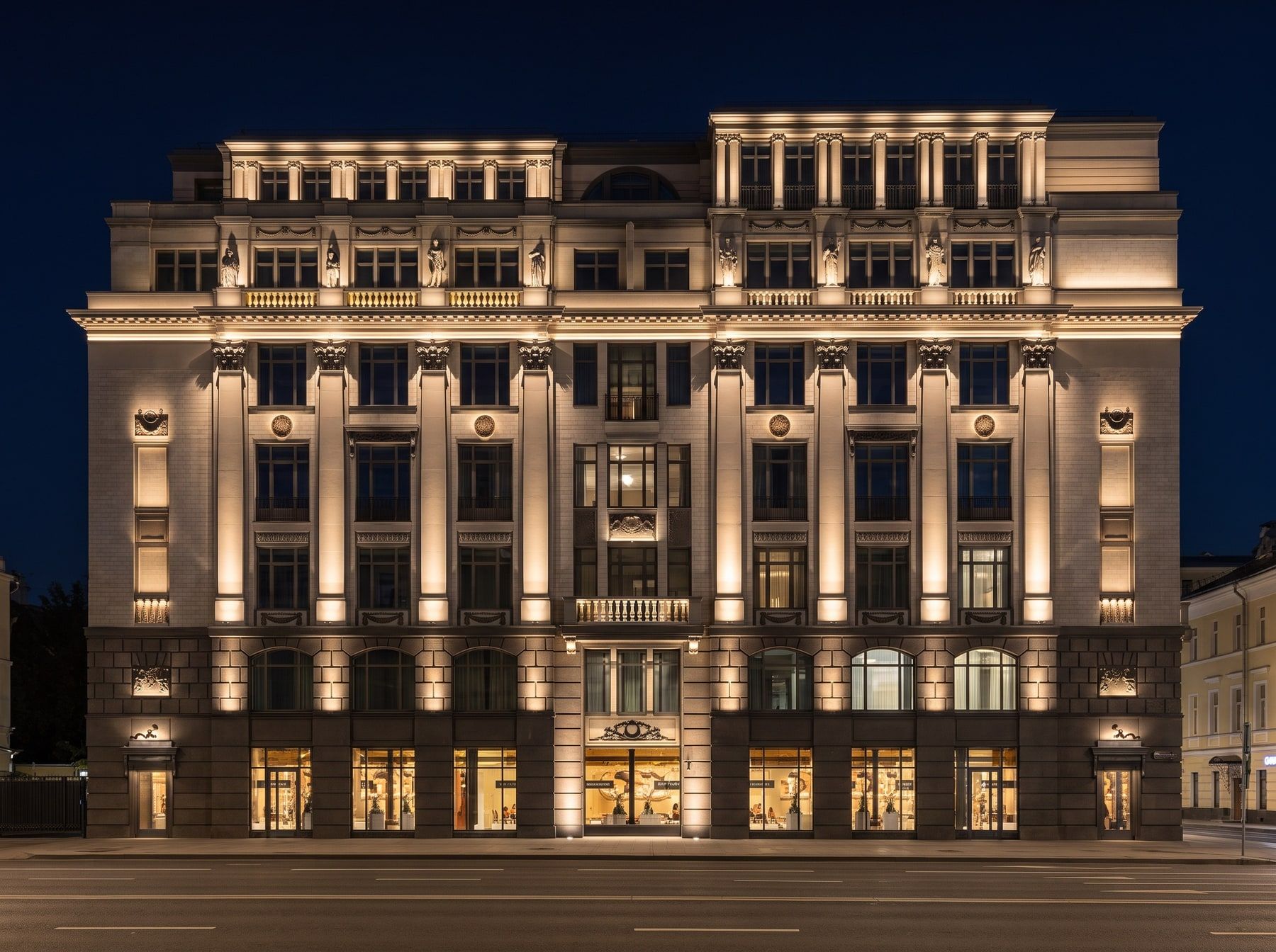 Résidence Malaïa Bronnaïa 15, Moscou — étude lumière, rendu retravaillé par IA