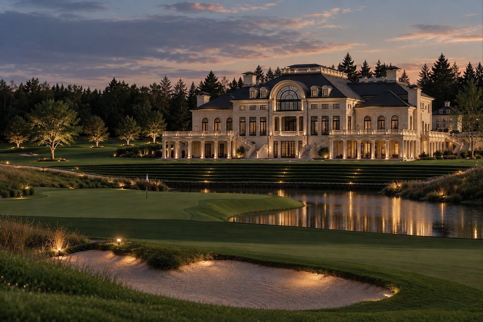 Raevo Golf & Country Club, région de Moscou — étude lumière, rendu retravaillé par IA