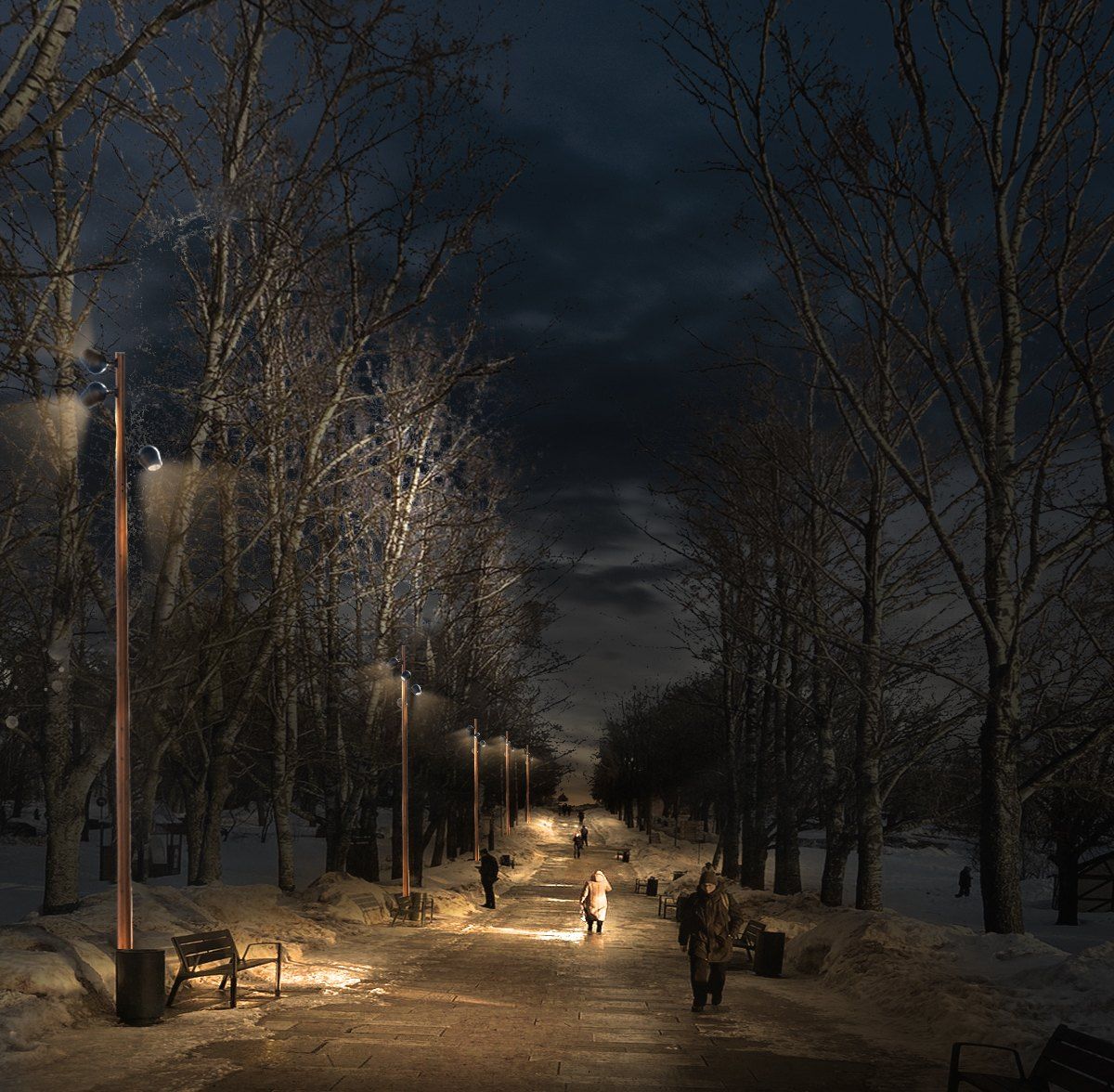 Veliki Novgorod, mise en lumière architecturale et urbaine, Russie — visuel de concept