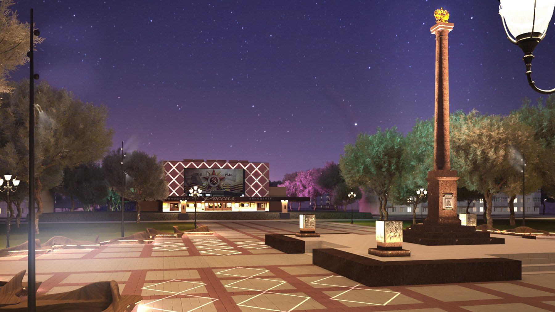 Veliki Novgorod, mise en lumière architecturale et urbaine, Russie — visuel de concept